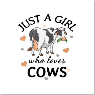 Just a Girl Who Loves cows Gift Posters and Art